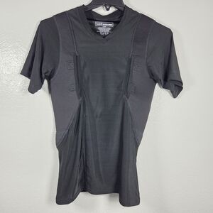 5.11 Tactical Concealed Carry Compression Shirt Black V Neck Holster Size L